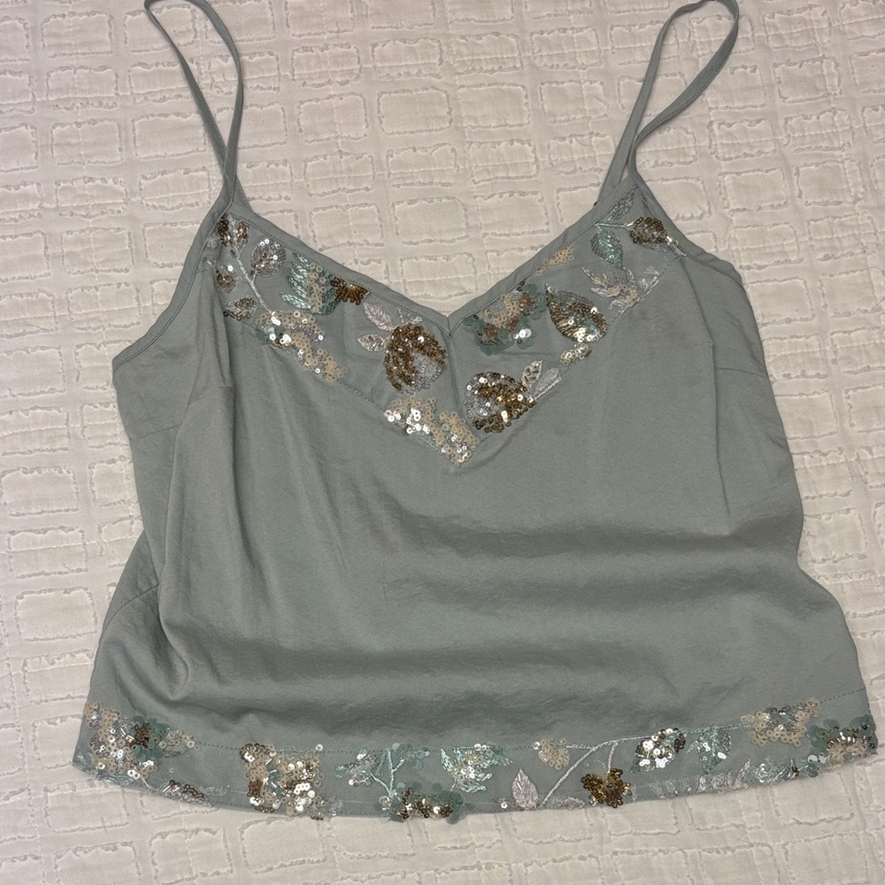 Edikted Sequin Embellished Camisole in Gray and Gold